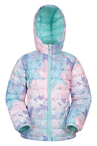Mountain Warehouse Seasons Padded Kids Puffer Jacket - Water Resistant & Lightweight Insulated Rain Coat, Boys & Girls - Spring Summer, School, Travelling Pale Pink Kids Size 3-4 Years