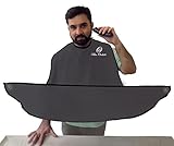 Beard Catcher - Beard Shaving Apron and bib for catching facial Hair Clippings (Gray)