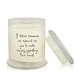 Saying Goodbye 8.5 oz. Soy Candle -- Very Vanilla Scent - Farewell Going Away Retirement Gift