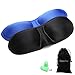 Sleep Mask Eye Mask For Sleeping, 3D Sleeping Mask With 2 Pack, Best Cover For Nap Or Travel, Comes In A Carry Pouch, Includes Ear Plugs, Travel Pouch For Men, Women, Kids
