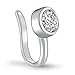 YAN & LEI Sterling Silver Fake Septum Nose Ring Hoop Non Piercing Clip On Hanger Set of 2Pcs