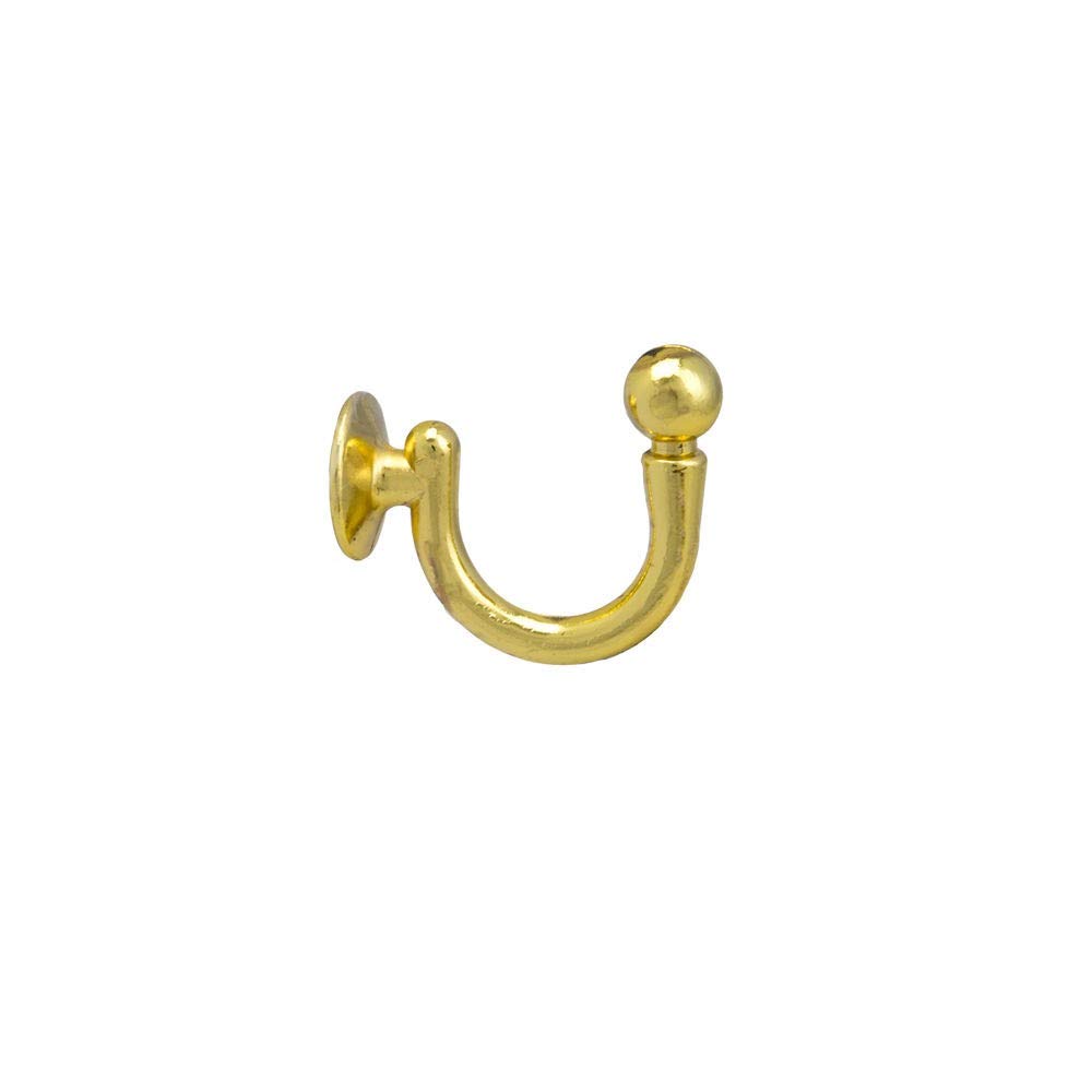 MAURER 5391000 Brass Screw-On Hook 37 mm with Studs and Screws (Blister 2 Pieces), Multicoloured