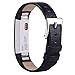 Vancle Compatible with for Fitbit Alta Bands Leather, Adjustable Replacement Accessories Fitbit Alta HR Bands for Women Men (2. Black)