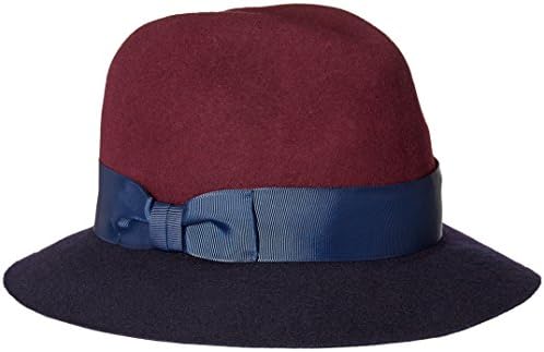 Genie by Eugenia Kim Women's Jordan Wool Felt Fedora Hat with Vegan Leather Cord, Midnight/Wine, One Size