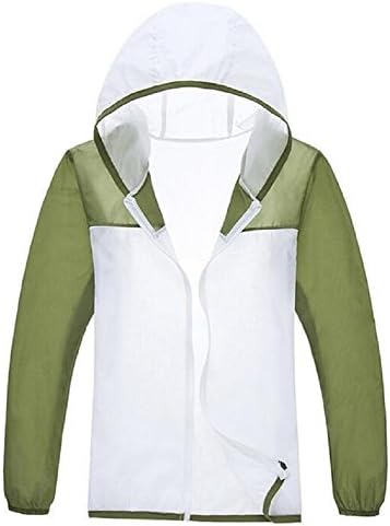 Jingle Bongala Sunnysame Boys Girls Waterproof Lightweight Hooded Skin Jacket Patchwork Rain Coat (M(6T/51.18 Inch), White Green)