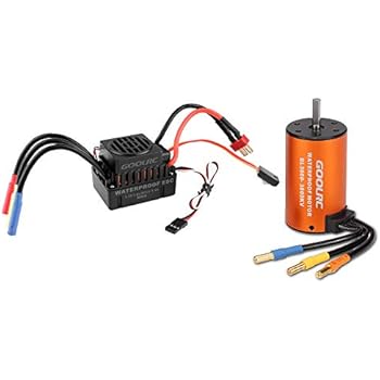 GoolRC Waterproof Brushless Motor 3660 3800KV, 60A ESC Combo Set for 1/10 RC Car Truck
