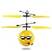 HobbyLane Infrared Sensor Mini Aircraft,Hand Induced Flight Helicopter as Kid's Toy,Cartoon Expression Emoji Balls RC Toys for Kids Teenager with USB Charger (Smug)