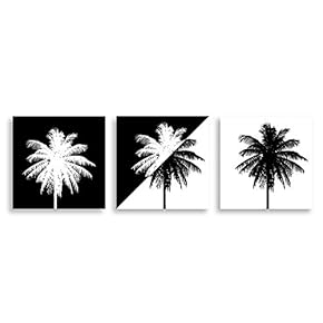 3 Panel Black and White Painting Home Wall...