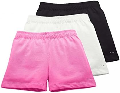 Sparkle Farms Big Girls Knit Cotton Under Dress Playground Shorts, 3-pack, Pink/White/Black, Size 3
