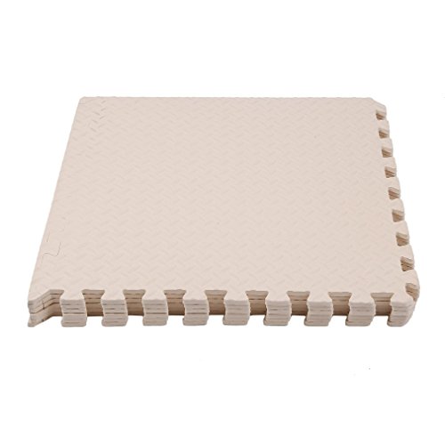 Homgrace Interlocking Floor Mat, EVA Foam Puzzle Tiles, Protection Mats, Children’s Soft Foam Eva Play Mats for Gym, Play Area, Exercise, Yoga (beige)