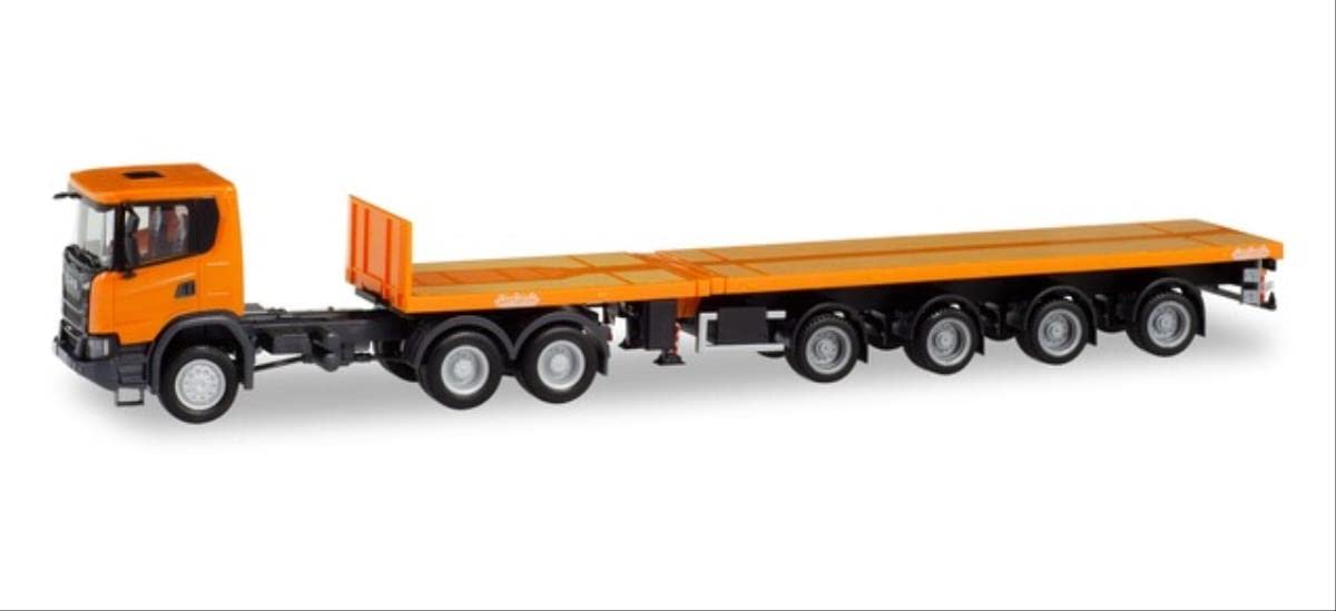 Scania CG 17 XT 6x6 semi-trailer tractor, orange municipal miniature for crafts, collectors and gifts