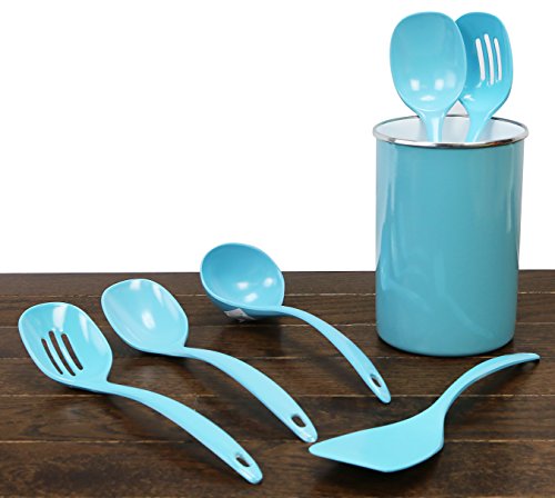 Calypso Basics by Reston Lloyd Melamine Utensil Set, 4-Piece, Turquoise
