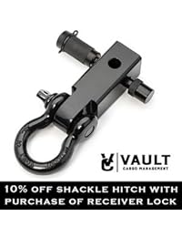 Receptor del enganche del grillete de Vault. Accesorio de remolque perfecto para camiones y SUV. Conecta tus correas de remolque para la recuperación del vehículo a este receptor de capacidad de 10.000 libras. Se monta en receptores de 2 pulgadas.