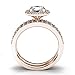 14KT Rose Gold 1.38 CT Halo Diamond Engagement Ring Bridal Set Cushion Wedding Band Amcor Design