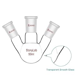 StonyLab Glass 50ml Heavy Wall 3 Neck Round Bottom