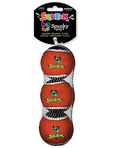Spunky Pup 2021 Squeaky Tennis Balls (3 Pack), Medium