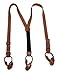CTM Men's Coated Leather Button-End 1 Inch Suspenders, Tan
