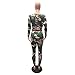 Joseph Costume Women's Sexy Floral Deep V-Neck Long Sleeve Bodycon Long Pants Jumpsuit Rompers