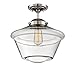 Aeiniweraabbcc XGATML Trade Winds Lighting TW60051PN 1-Light Transitional Schoolhouse Semi-Flush Mount Ceiling Light with Clear Glass, 100 Watts, in Polished Nickel
