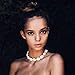 SUNSCSC Handmade Summer Beach Shell Conch White Velvet Rope Choker Necklace Adjustable Conch Shell Necklace Jewelry (White)