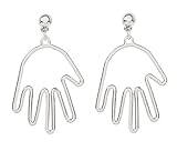 SUNSCSC Dangle Stud Earrings Unique Vintage Hollow Out Human Face Design Gold Silver Ear Drop Jewelry (W687 HAND)