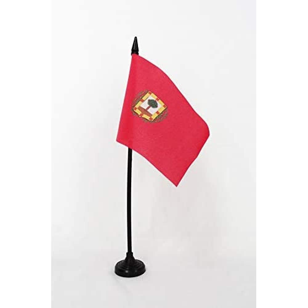 AZ FLAG - Province of Biscay Table Flag 4'' x 6'' - Vizcaya Office Mini Banner 100% Polyester 15 x 10 cm - Mini Desk Flag with 10'' Pole and Black Plastic Base