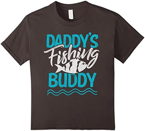 Kids Fishing Dad T-Shirt Daddy's Fishing Buddy Gift Shirt 4 Asphalt