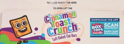 CINNAMON TOAST CRUNCH SOFT BAKED OAT BARS, CHEWY SNACK BARS, 6 CT