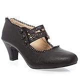 V-Luxury Chase & Chloe Womens Mina4 Closed Toe Mary Jane High Heel Shoes