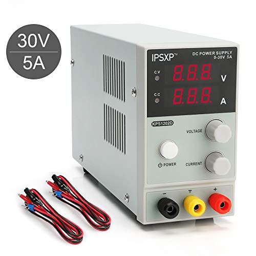 Variable DC Power Supply, IPSXP KPS1202D Adjustable Switching Regulated Power Supply Digital, 0-30 V 0-5 A with Alligator Leads US Power Cord - Thumbnail 7