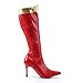 Funtasma by Pleaser Women's Wonder-130 Knee-High Boot,Red/Gold Str. Pu,8 M US