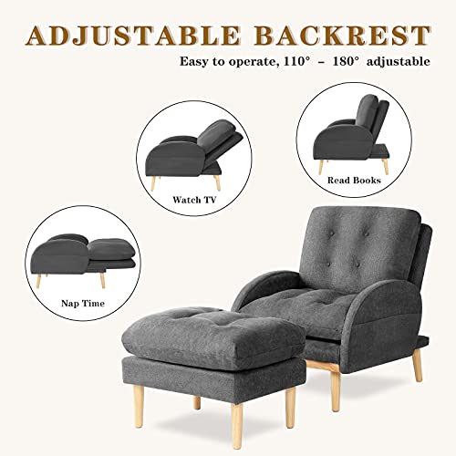 oneinmil Accent Recliner with Ottoman, Recliner Chair with Ottoman and