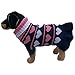 Jecikelon Pet Dog Long Sweaters Dress Knitwear Turtleneck Pullover Warm Winter Puppy Sweater Long Dresses (Navy Heart, Medium)