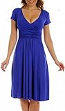 TINYHI Women Maternity Jersey Flare Baby Shower Dress Short Sleeves