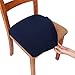 Smiry Seat Covers for Dining Room Chairs Set of 4, Stretch Jacquard Dining Chair Covers Removable Washable Slipcovers Protector, Navy Blue