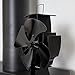 VonHaus 4-Blade Heat Powered Wood Stove Fan with Temperature Gauge - Ultra Quiet Fireplace Wood Burning Eco Fan for Efficient Heat Distribution – Black