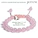JADENOVA 8/10mm Natural Rose Quartz Gemstone Bracelets Round Beads Stretch Bracelet Adjustable Beaded Bracelet Couple Distance Bracelets Unisex (2pcs Bracelet Set)