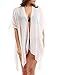 MIRMARU Women's Summer Swimwear Bikini Beach Cover Up with Trendy Lettering.(LOF715-White)