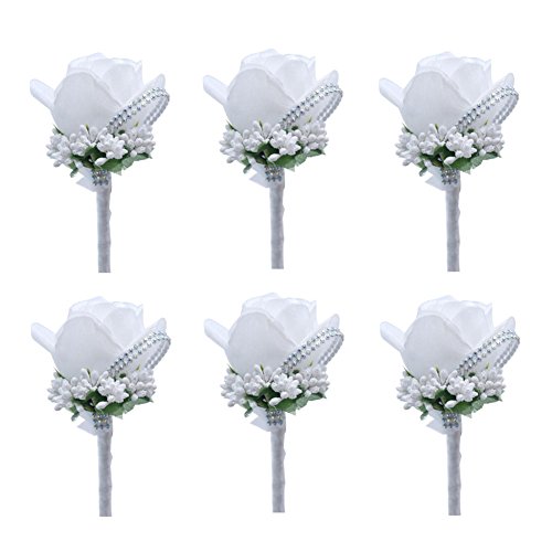 Ziye shop 6pcs artificial boutonniere bridal boutonnier…