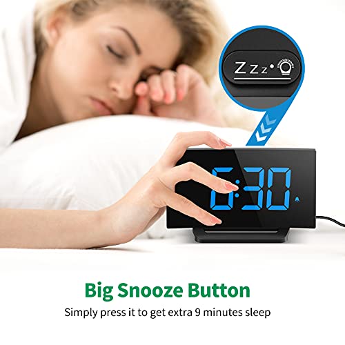 Alarm Clock, Bedroom Clock with 6Level Brightness, 3 Alarm Sounds