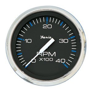 New FARIA CHESAPEAKE BLACK SS 4" TACHOMETER 4000 RPM DIESEL - (Type of Product:Boating-Electrical equipment-Other) - New