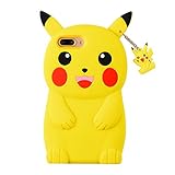 3D Pikachu Case for iPhone 6s Plus, iPhone 6 plus Soft Silicone 3D Cartoon Animal Cover, Gift for daughter son, Kids Girls Child Cute Gel Rubber Kawaii Character Fashion Protector for iPhone 6Plus 5.5