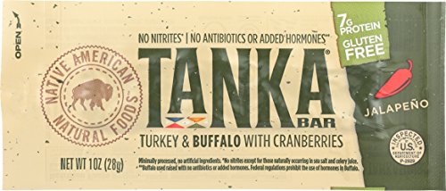 Tanka Turkey and Buffalo Meat with Cranberries, Jalapeno, Protein Bar, Beef Jerky Alternative, Gluten Free Snacks, Paleo, Pack of 12 Bars - Thumbnail 2