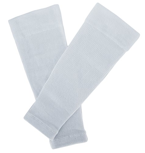 Compression Calf Sleeves XX Wide - Unisex, Soothing Gradient Support. Extra Wide Comfortable Cuff. (White)
