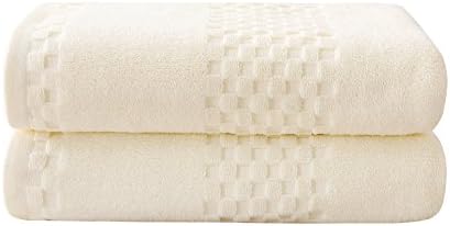 100% Premium Long-Staple Combed Cotton 660 GSM Luxury Heavy Weight 2-Piece Towel Set,Includes 2 Bath Towels,Ivory,Thick,Soft,Ultra Absorbent and Eco-Friendly