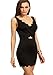 SheIn Women's V-Neck Sleeveless Hollow Backless Bodycon Dress Medium Black