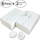 PRObebi Safety Magnet Outlet Covers Self-Closing with Magnetic Keys Eliminating Potential Electric Hazards to Children - 6 pack