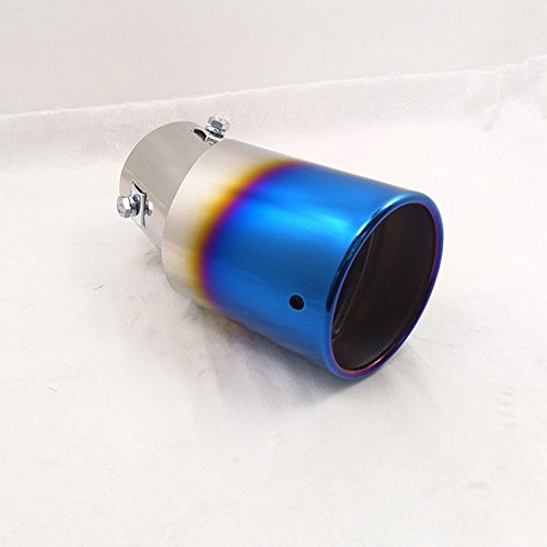 Hanbaili Automobile Tailpipe Modified Exhaust Pipe Stainless Steel Single Pipe Exhaust Pipe Semi-Blue Curved Section - Thumbnail 2