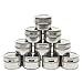Magnetic Spice Tins by ZeeBelka-12 Multi-Purpose Stainless Steel Containers with 150 labels and chalkboard pen- Round Jars for Storage Organization with Clear Lids-Magnetic on Fridge & Sift/Pour Slots
