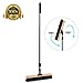 Sweep Stake Professional Swivel Push Broom | 18-Inch Wide Floor Sweeper with Flexible Head and Telescoping Handle
